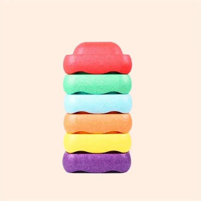 Children's Outdoor Balance Training Foam Stacking Stones - Sensory Play Gift for Babies