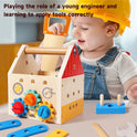 Montessori Wooden Busy House for Kids - Fine Motor Skills Development Tool and Multifunctional Activity Board