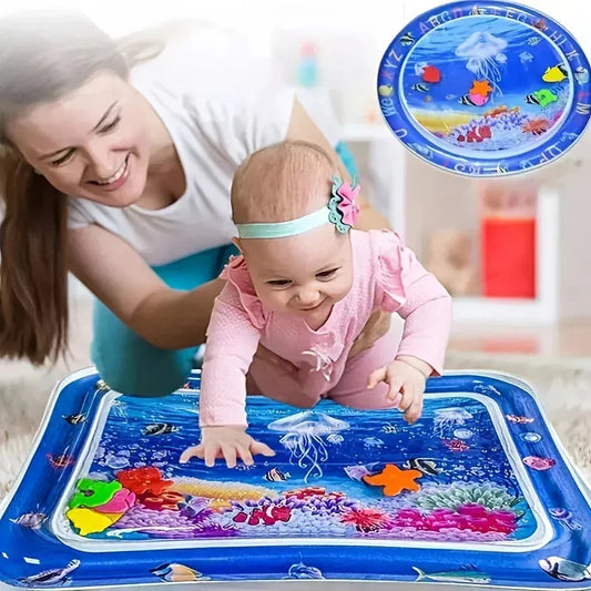 Deluxe Inflatable Tummy Time Play Mat for Babies - Water Cushion for Sensory Exploration and Development