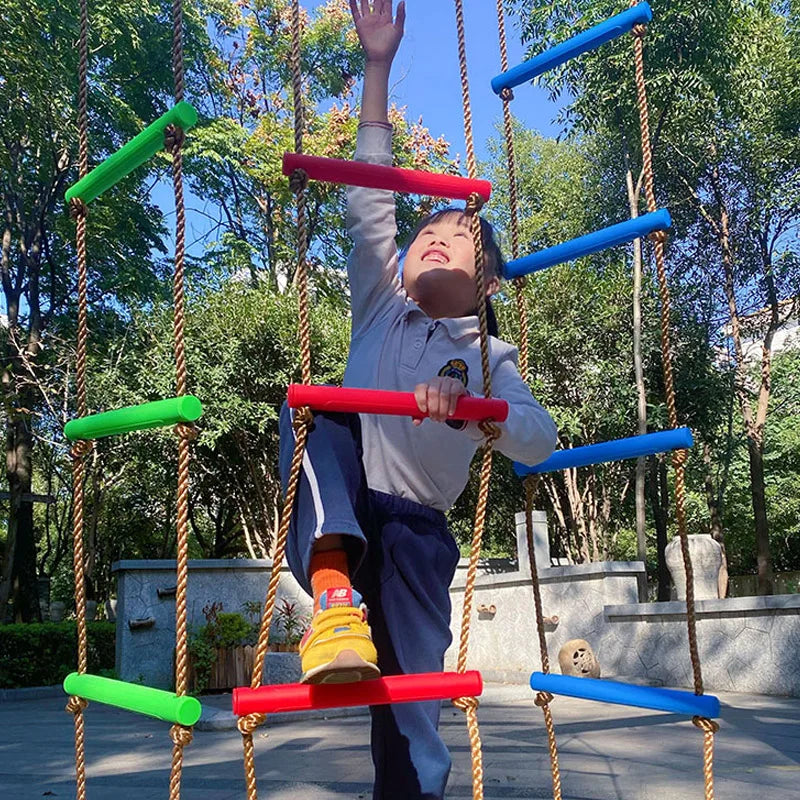 Outdoor Climbing Rope Ladder for Kids - Playground Sensory Integration Training Toy for Backyard Adventures