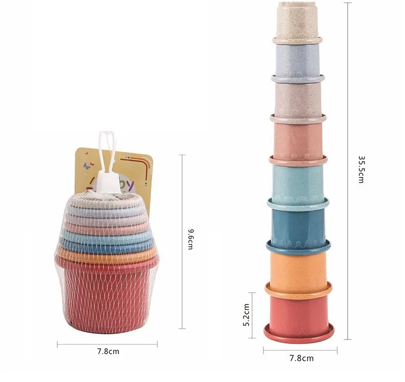 6-in-1 Baby Stacking Cups – Montessori-Inspired Educational Toy, Nesting & Bath Play for 6 Months+ Boys & Girls