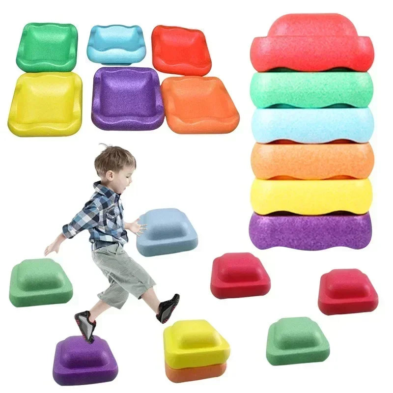 Children's Outdoor Balance Training Foam Stacking Stones - Sensory Play Gift for Babies