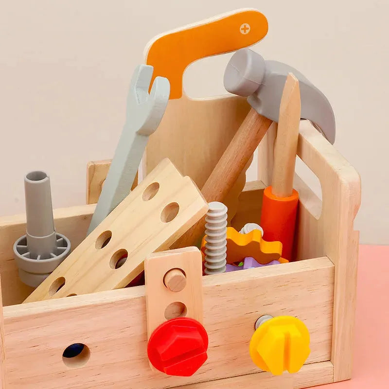 Montessori Wooden Tool Set for Fine Motor Skills Development - Disassembly and Assembly Toy for Babies and Toddlers