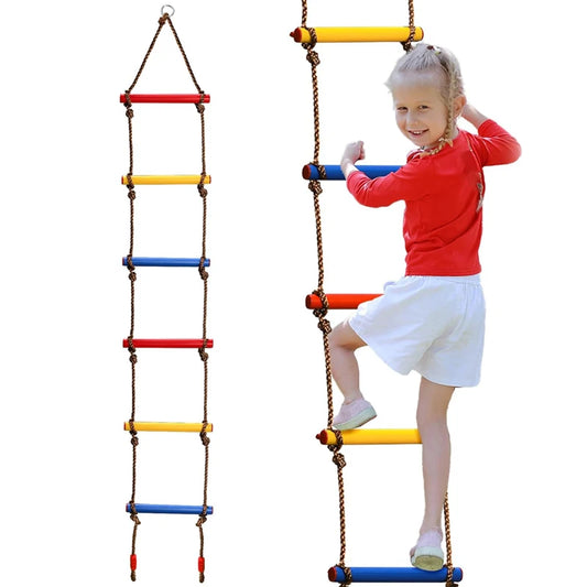 Outdoor Climbing Rope Ladder for Kids - Playground Sensory Integration Training Toy for Backyard Adventures