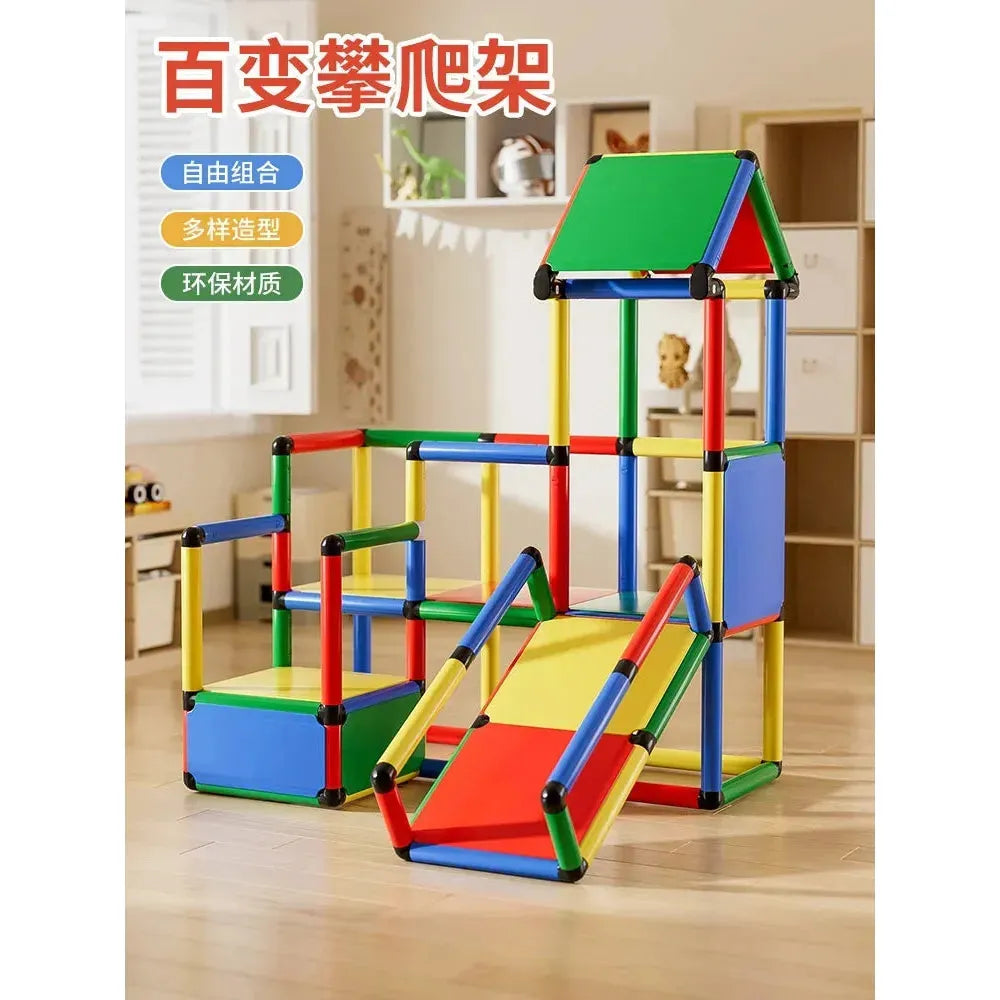 Indoor Climbing Frame Set for Kids: Slide, Swing & Sensory Play Equipment