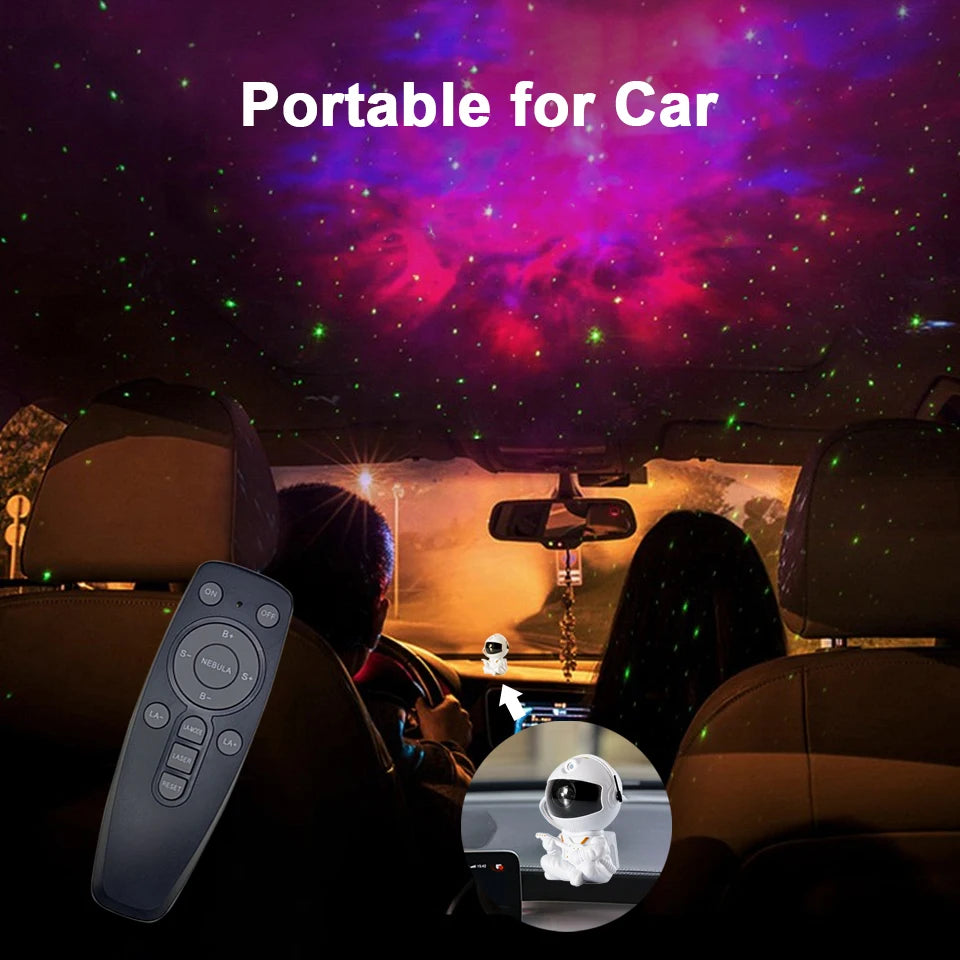 Astronaut Galaxy Night Light Projector for Kids - Remote Control Starry Sky USB Bedroom Decor