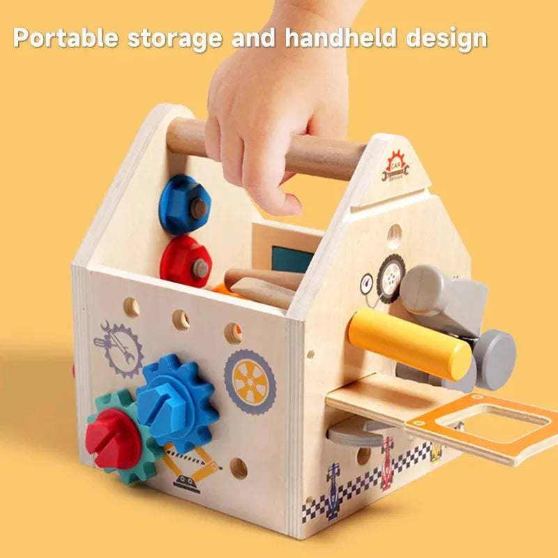 Montessori Wooden Busy House for Kids - Fine Motor Skills Development Tool and Multifunctional Activity Board