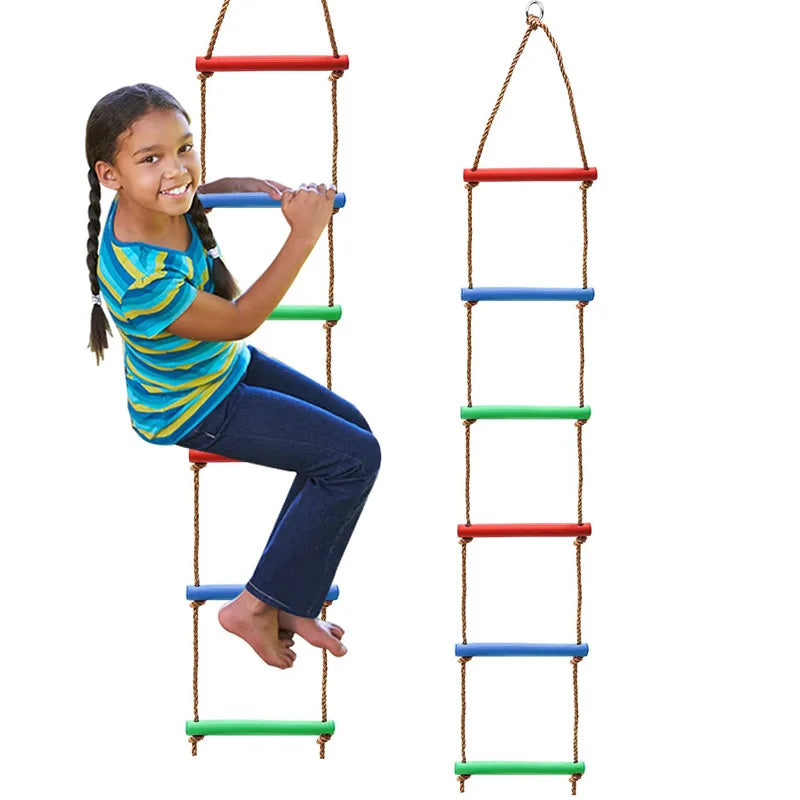 Outdoor Climbing Rope Ladder for Kids - Playground Sensory Integration Training Toy for Backyard Adventures