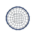 The Diameter 100CM Round Nest Rope Swing Indoor Outdoor Hanging Chair for Climbing Exercise and Play has a black webbed net center, blue padded outer ring, and is shown on a white background—ideal for indoor and outdoor fun.