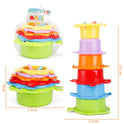 6Pcs Baby Bath Toy Stacking Cup Toddler Toys Ocean Stacking Tower Bathtub Water Play Beach Toys Educational Toy Children Gifts