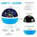 Starry Sky LED Galaxy Projector Night Light - Rotating Planetarium Lamp for Kids' Bedrooms and Gifts