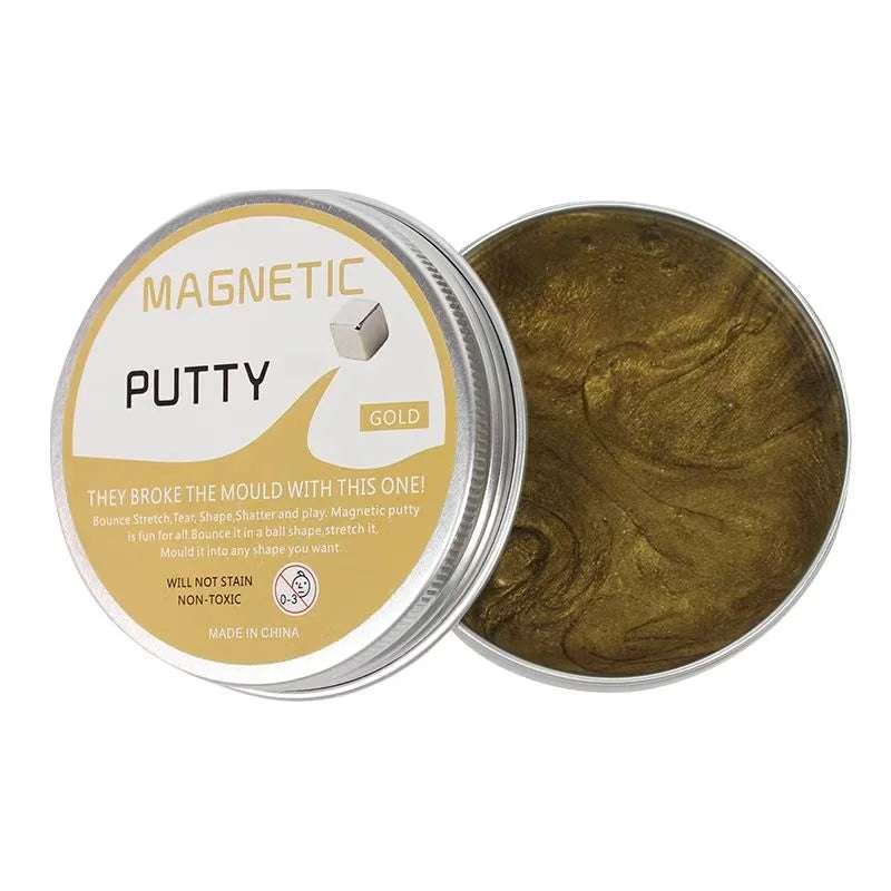 Magical Gold Magnetic Putty - Stress Relief Slime & Educational Jumping Clay for All Ages