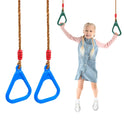 Kids Adjustable Gymnastic Rings for Indoor and Outdoor Play - Sensory Training Swing Set for Backyard Fun