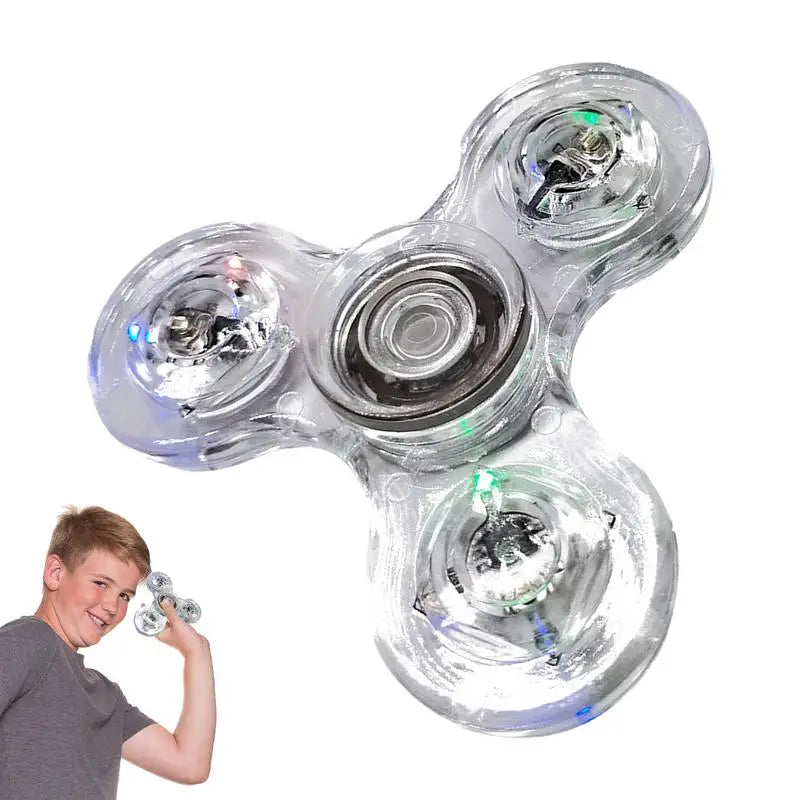 Crystal Finger Spinners Luminous LED Light Fidget Spinner Hand Top Glow In Dark Stress Relief Toys Kinetic Gyroscope For Childs