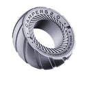A Spystar Mechanic Ring Fidget Spinner in Silver-C with magnetic metal design, fingertip gyro action, and smooth edges—an adult anti-stress toy and office EDC for fidgeting and stress relief.