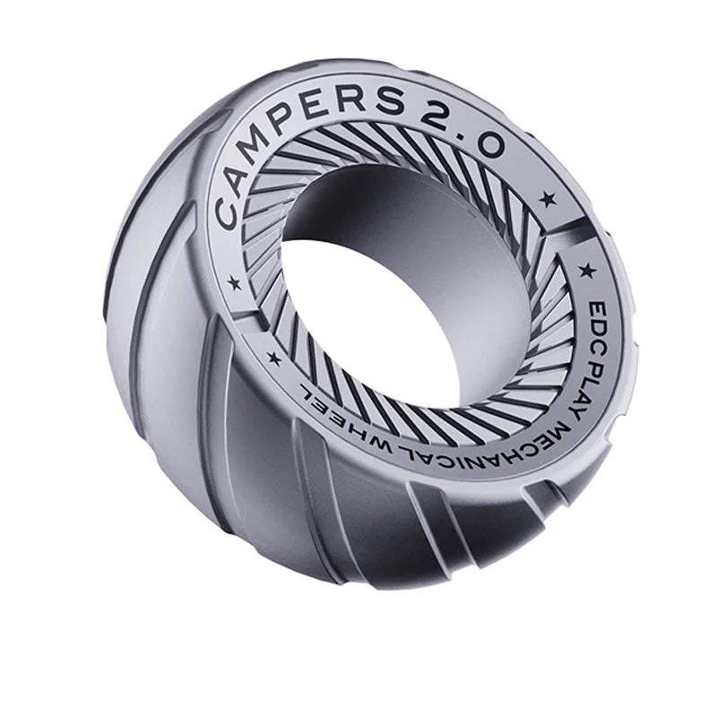A Spystar Mechanic Ring Fidget Spinner in Silver-C with magnetic metal design, fingertip gyro action, and smooth edges—an adult anti-stress toy and office EDC for fidgeting and stress relief.