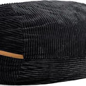 A Fuf XXL Foam Filled Bean Bag Chair, Black Licorice, 6 feet, rests against a white background.