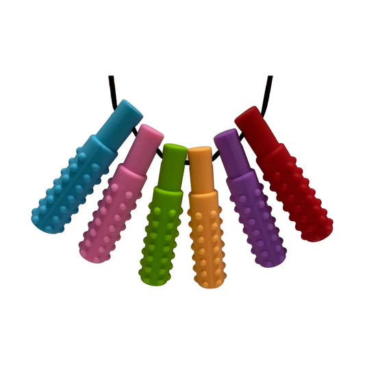 1 Pack Sensory Chewable Necklace Brick Chewy Kids Silicone Bite Pencil Tip Teeth Toy, Silicone Teeth for Autistic Kids - JoyfulJive