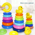 5-layer baby rainbow tower lasso toys Puzzle Stacking Baby Early Learning Toys 0-1 years old baby tumbler