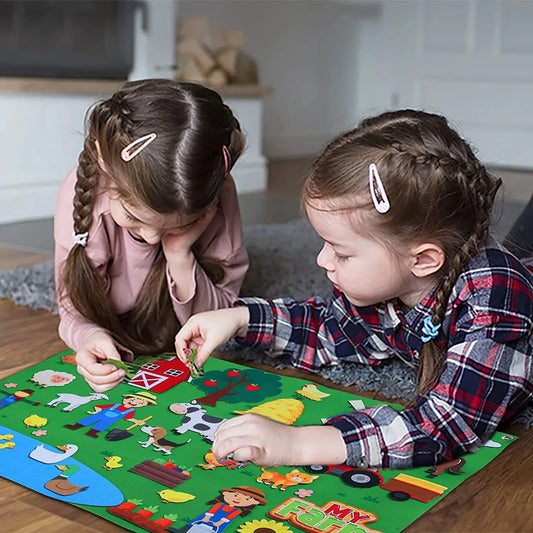 Interactive Farm Animal Storytelling Felt Board Set for Toddlers and Preschoolers - Fun Early Learning Activity