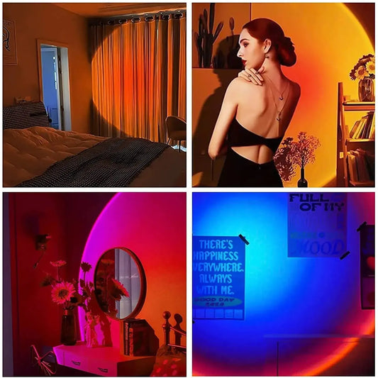 Enchanting RGB Sunset Projection Table Lamp - Mood Enhancing Atmosphere Light for Home Decor and Gifts