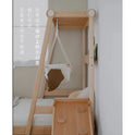 Versatile Solid Wood Children's Bed with Climbing Frame and Swing Features