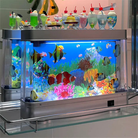 Aquarium Simulation LED Night Light - Creative Underwater Decor for Living Room and Christmas Gifts