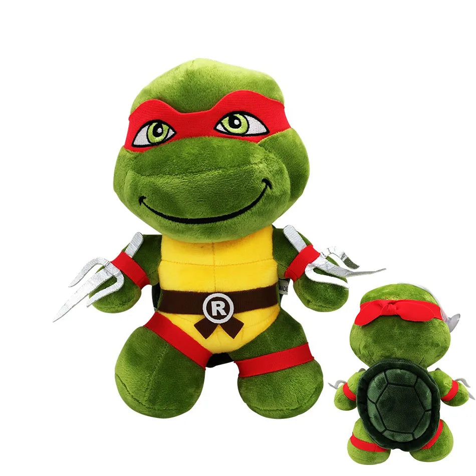 The 25cm Ninja Turtles Plush Dolls Stuffed Animals feature Leonardo, Raphael, Michelangelo, and Donatello—perfect birthday gifts for kids and fans of cute ninja heroes! Each has signature colors and details true to the characters.