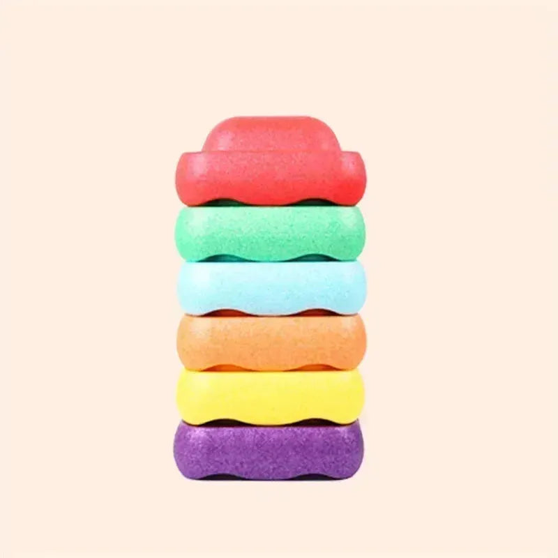 3-Piece Kids Balance Training Foam Stacking Stones Sensory Playset for Outdoor Fun