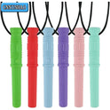 1Pcs Newborn Sensory Chew Necklace Chewy Kids Silicone Biting Teethers Toy Silicone Teether for Children With Autism Accessories - JoyfulJive