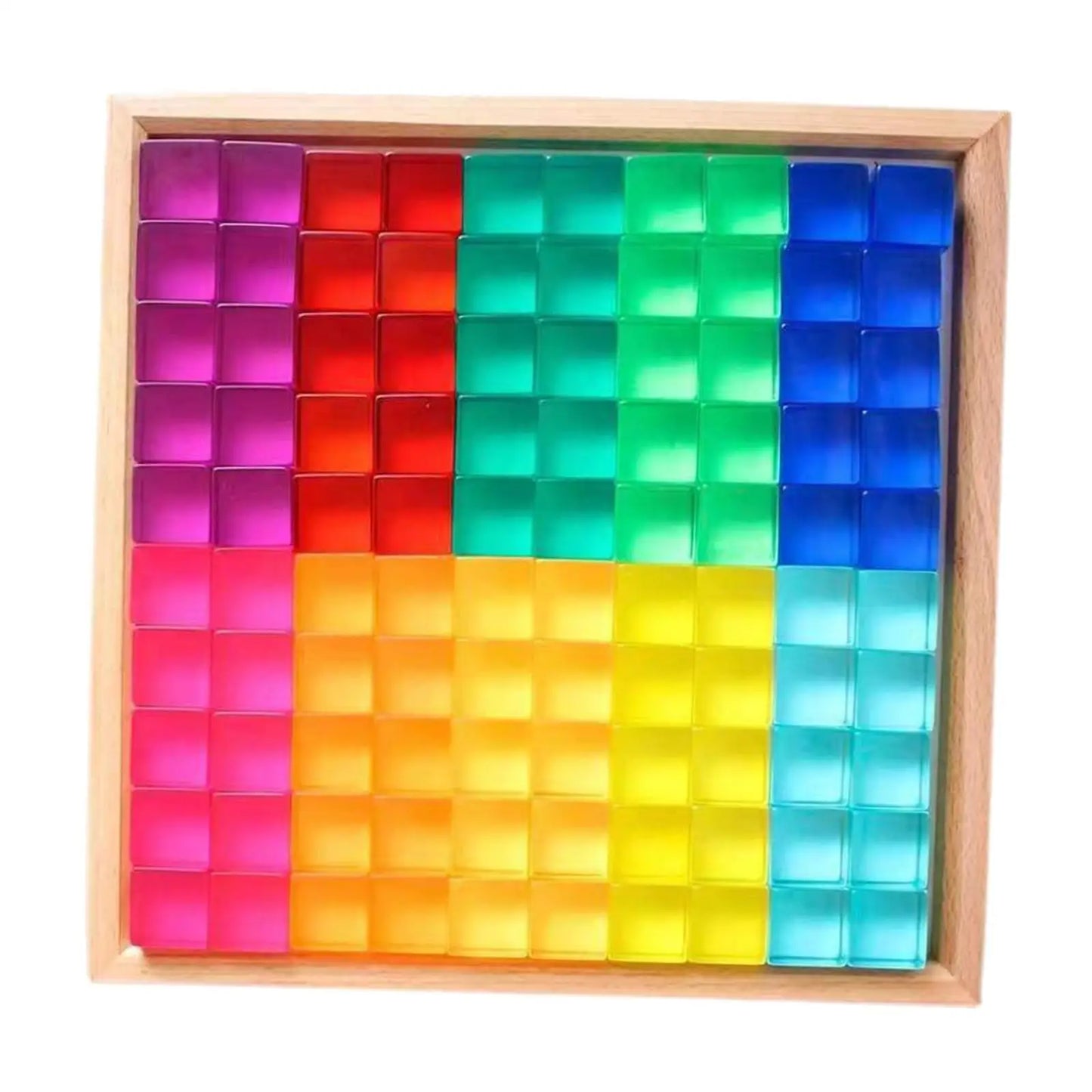 Colorful Rainbow Stacking Blocks Set - Sensory Play Resin Cubes for Kids' Fine Motor Skills Development