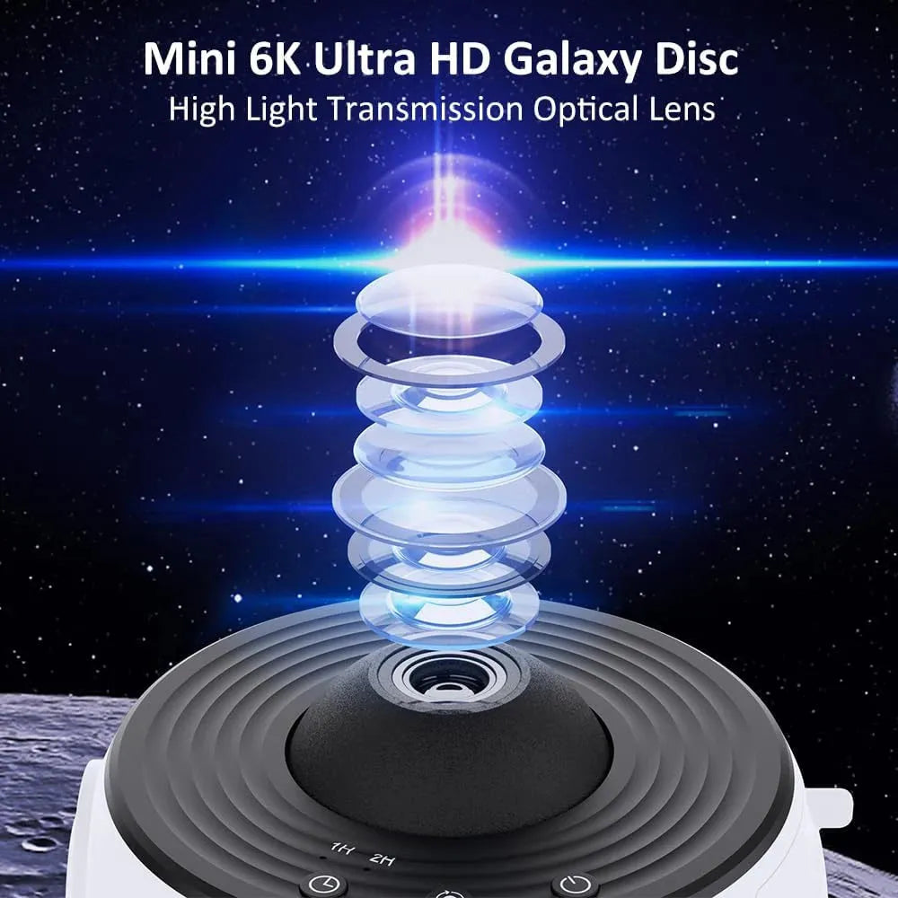 Rotating Starry Sky Projector Night Light with 12 HD Galaxy Discs for Bedroom and Home Decor