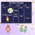 The My Daily Calendar Farm Transportation Felt Story Board is a Montessori-inspired chart for toddlers, labeled with day, date, month, year, weather, and feelings. Includes interactive pieces. Size: 29.5 x 40.9 inches.
