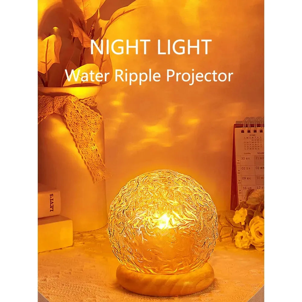 Crystal Water Ripple Mood Projector Lamp - Aesthetic Night Light for Bedroom & Home Decor, Perfect Christmas Gift