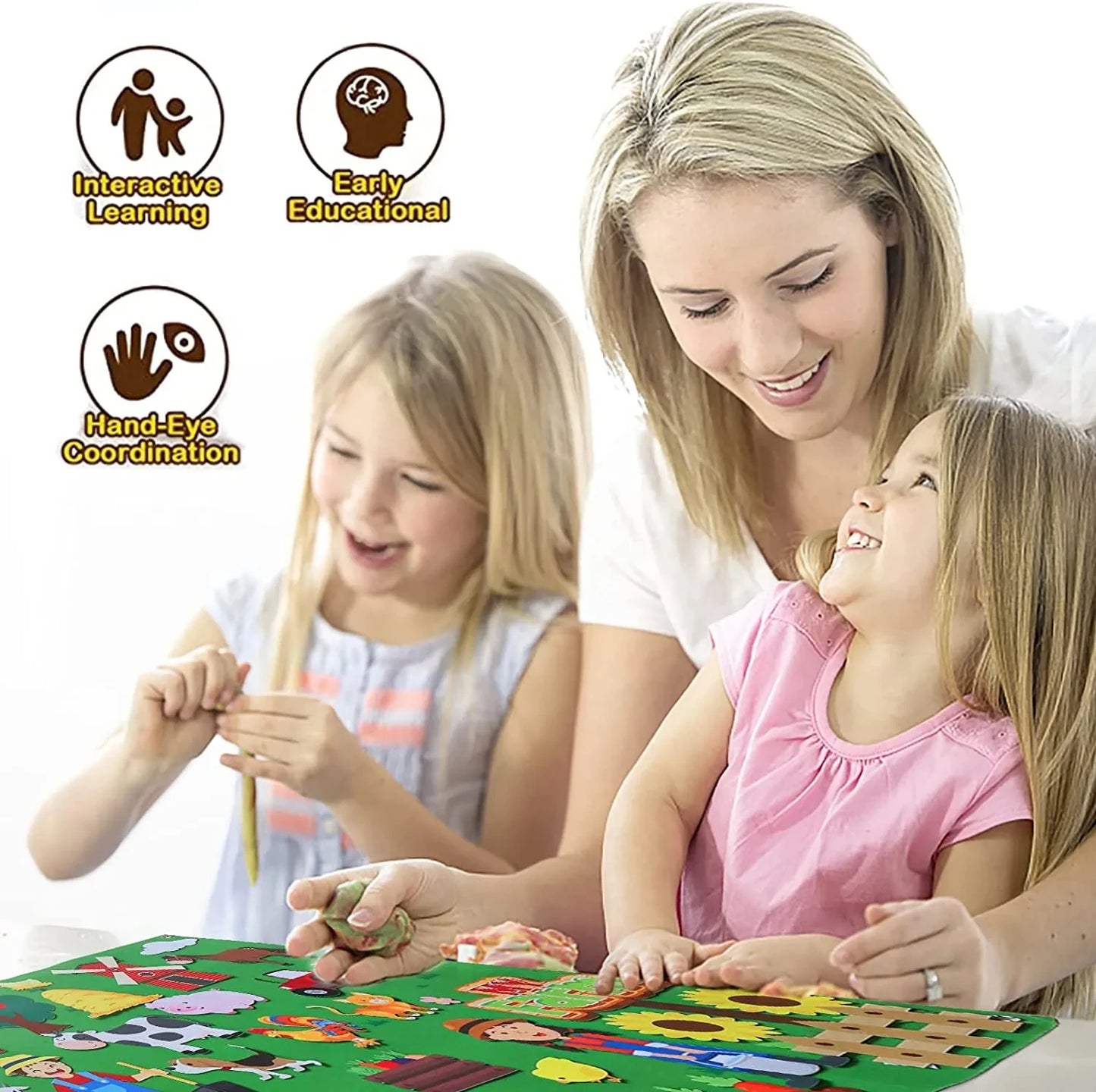 Interactive Farm Animal Storytelling Felt Board Set for Toddlers and Preschoolers - Fun Early Learning Activity