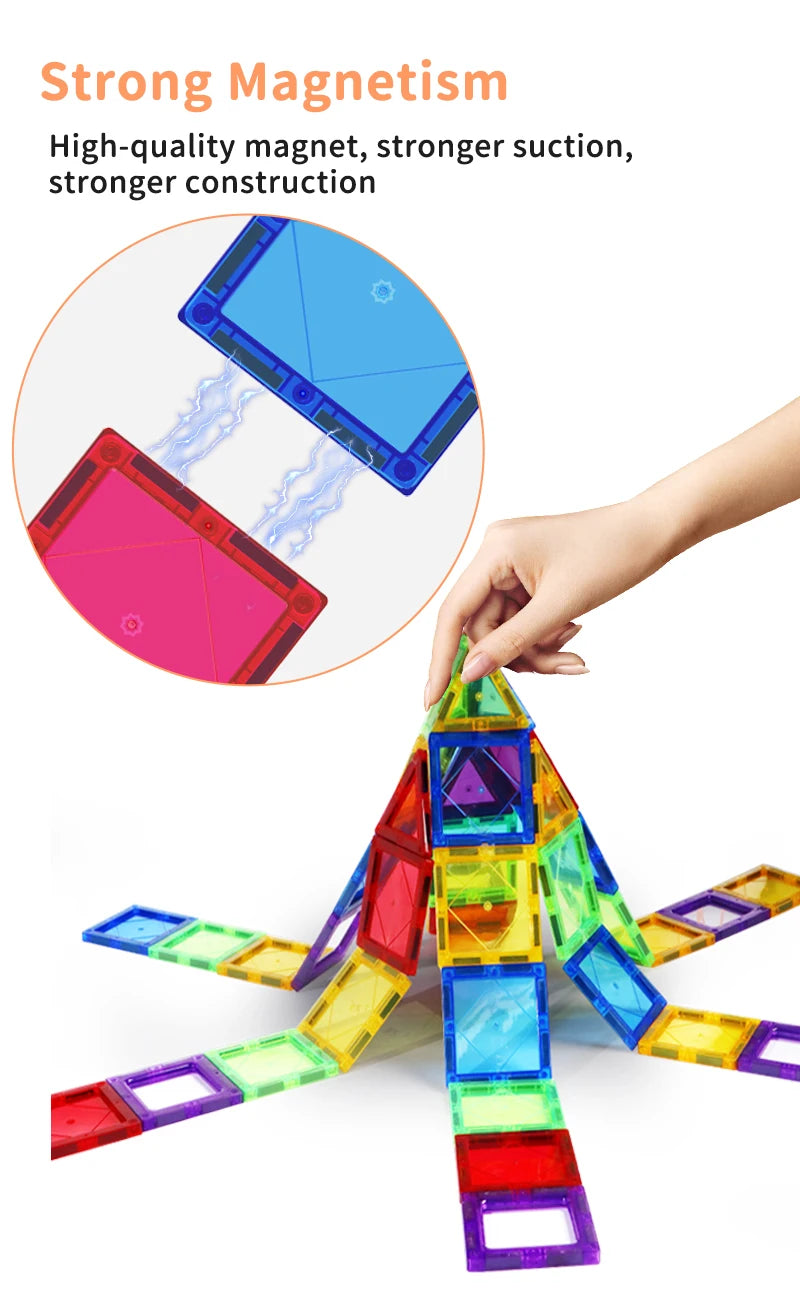 Creative Magnetic Building Blocks Set for Kids - Educational Tiles for Ages 3-8