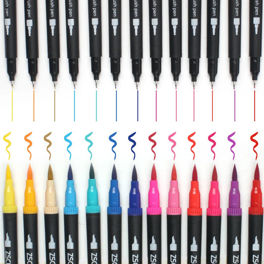 32-Piece Dual Tip Brush Marker Set – Vibrant Art Pens for Kids & Adults, Perfect for Coloring Books and Creative Projects