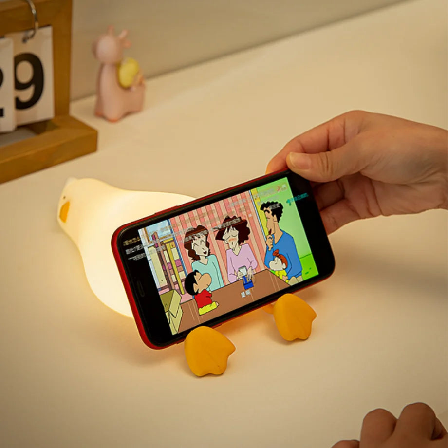 Rechargeable Silicone Duck Night Light for Kids - Creative LED Lamp for Bedroom Decor and Holiday Gifts