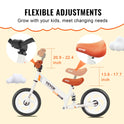 VEVOR 12" Carbon Steel Balance Bike for Toddlers - Adjustable Seat & Handlebar, EVA Foam Tires, Ideal for Boys & Girls Ages 1-5, Max Weight 55 lbs