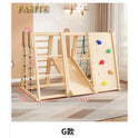 Versatile Solid Wood Indoor Climbing Frame with Slide and Swing for Kids’ Sensory Development