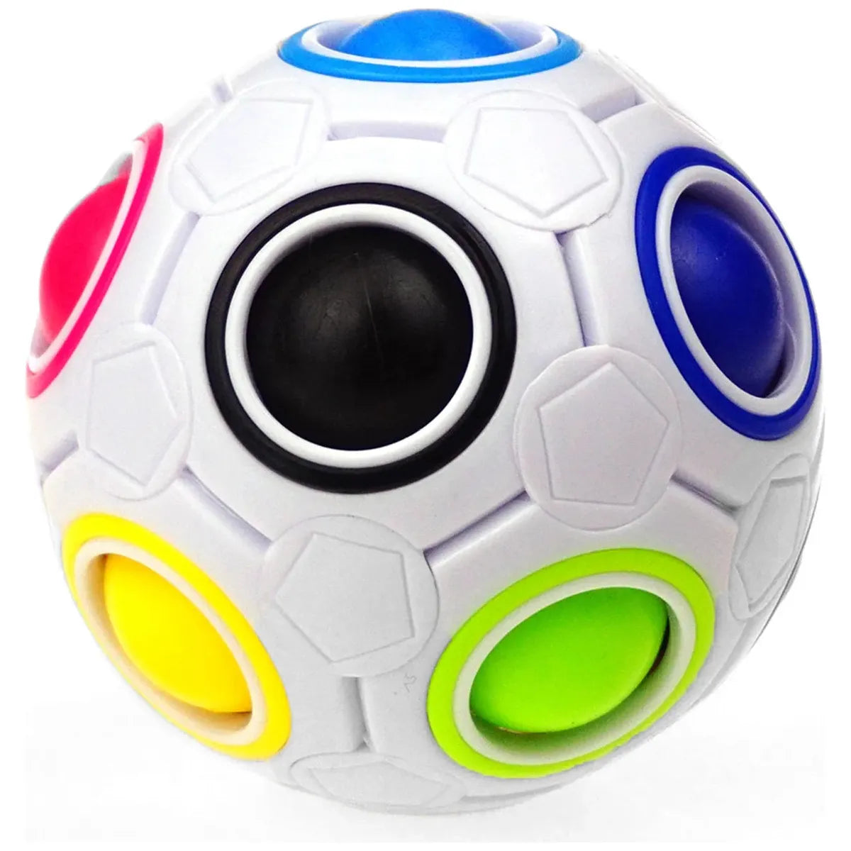 Rainbow Football Antistress Puzzle Cube - Fidget Toy for Stress Relief and Learning