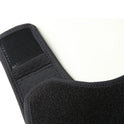 Close-up of a black fabric strap with Velcro fastener from the Sensory Compression Vest for Kids—ideal for children with autism, hyperactivity, or mood disorders—shown against a white background.