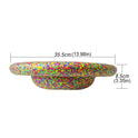 Stability Board Non-slip Balance Stepping Stones in a flower shape, shown from the side with dimensions labeled as 35.5 cm (13.98 in) diameter and 8.5 cm (3.35 in) height—a versatile unisex balance exerciser for home or school fun.