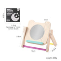The Mirror Set includes a wooden baby mirror with stand, colorful bars, and 20 vision trigger cards (14x14cm each). Weighs 328g. Pairs perfectly with the Silicone Montessori Sensory Activity Board Fidget Toy for Kids Anxiety Relief.
