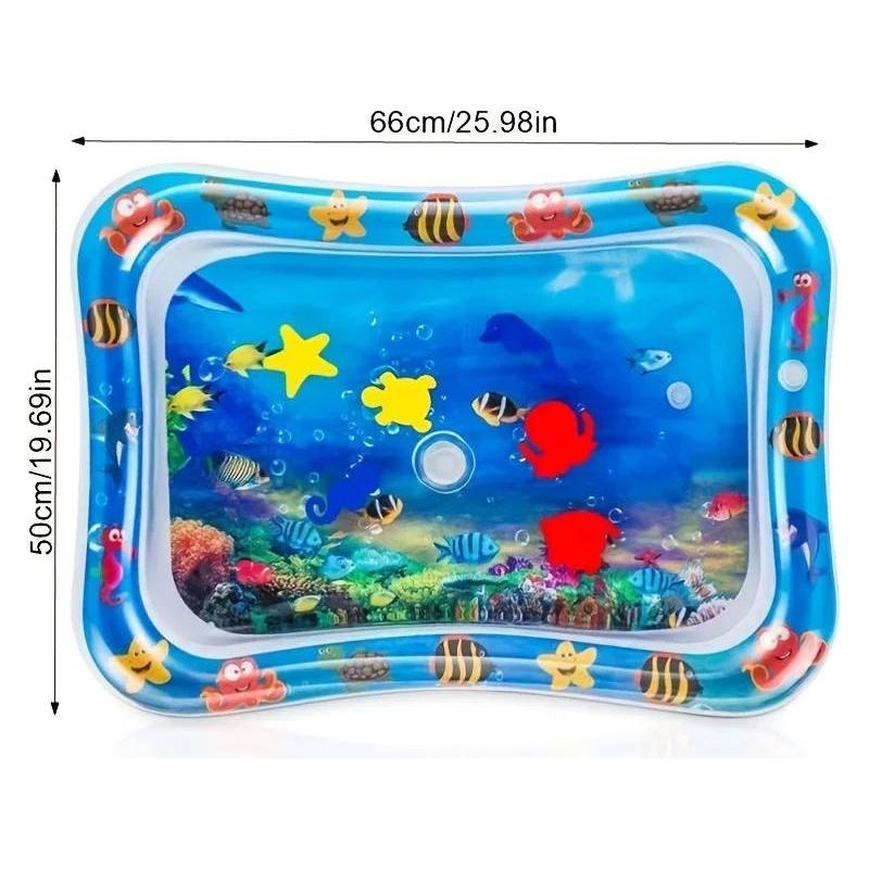 Deluxe Inflatable Tummy Time Play Mat for Babies - Water Cushion for Sensory Exploration and Development