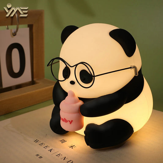 Adorable Rechargeable Silicone LED Night Light - Cartoon Animal Bedside Lamp for Kids' Rooms, Perfect Birthday Gift and Room Decor