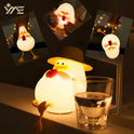 Cute Cartoon Duck Rechargeable LED Night Light – Silicone Bedside Lamp for Kids Room Decor, Perfect Birthday Gift