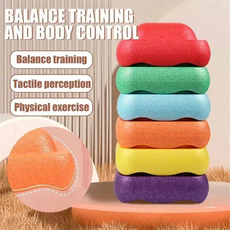 Children's Outdoor Balance Training Foam Stacking Stones - Sensory Play Gift for Babies