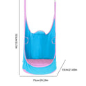 The blue Kids Pod Swing Seat Bag Sensory Swing is a portable hammock chair with cushion, measuring 135 cm high, 75 cm wide, and 55 cm deep—ideal as an inflatable swing for children.