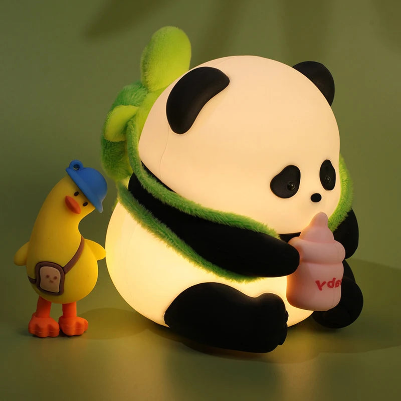 Adorable Rechargeable Silicone LED Night Light - Cartoon Animal Bedside Lamp for Kids' Rooms, Perfect Birthday Gift and Room Decor